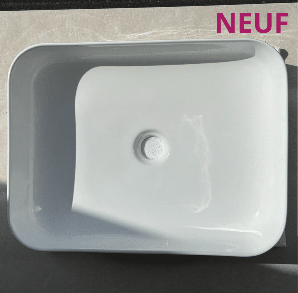 vasque porcelaine blanche rectangulaire