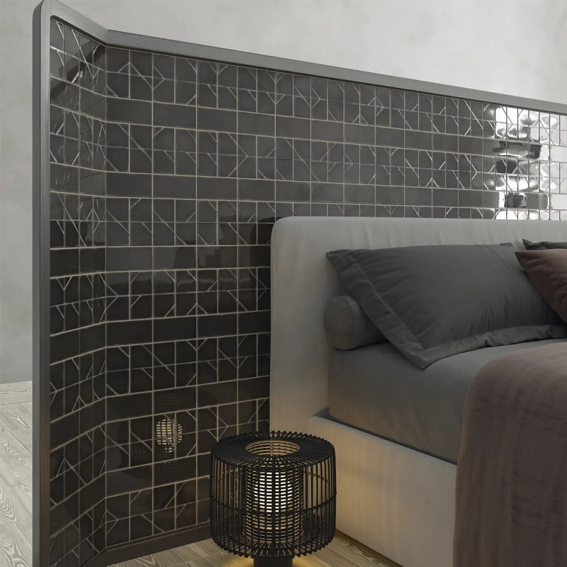 chambre avec un carrelage noir wow